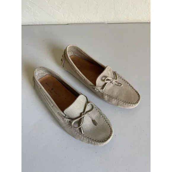 Mercanti Florentini Suede Driving Loafers Tan Moccasin Slip On Tie - Picture 3 of 7